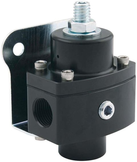 Allstar Performance Fuel Pressure Regulators ALL40290 Regulator, Inline, Non-return, 4.5 - 14 psi, Aluminum, Black, 3/8 in. NPT Female Threads, Each