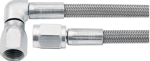 Allstar Performance Braided Steel Lines ALL46302-6 Brake Line, Stainless Steel, 6 in. Length, -3 AN Hose, -3 AN Female, -3 AN 90 Degree Female, Each