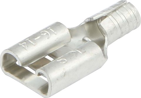 Allstar Performance Terminal Connectors ALL76018 Electrical Wiring Connectors, Tin Plated Copper, 1/4 in. Stud Spade, Female, 14-16 Gauge, Set of 20