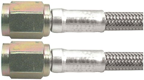 Allstar Performance Braided Steel Lines ALL46300-48 Brake Line, Stainless Steel, 48 in. Length, -3 AN Hose, -3 AN Female, -3 AN Female, Each
