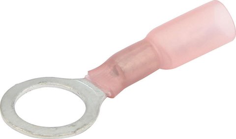 Allstar Performance Terminal Connectors ALL76066 Electrical Wiring Connectors, Tin Plated Copper, 3/8 in. Stud Ring with Shrink Sleeve, Male, 18-22 Gauge, Set of 10