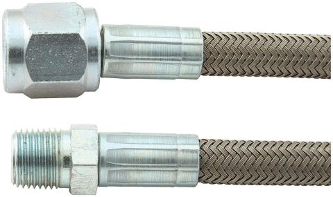 Allstar Performance Braided Steel Lines ALL46420-36 Brake Lines, Stainless Steel, -4 AN, Straight, 1/8 in. NPT, Male Threads, 36.00 in. Length, Each