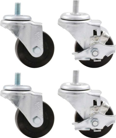 Allstar Performance Heavy-Duty Cradle Wheel Kits ALL10165 Engine Wheels, Rubber, 3 in. Diameter, Set of 4