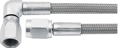 Allstar Performance Braided Steel Lines ALL46302-48 Brake Line, Stainless Steel, 48 in. Length, -3 AN Hose, -3 AN Female, -3 AN 90 Degree Female, Each