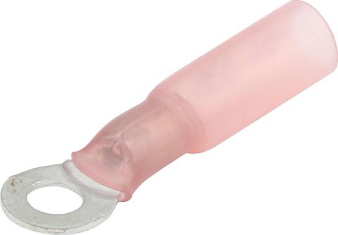 Allstar Performance Terminal Connectors ALL76062 Electrical Wiring Connectors, Tin Plated Copper, #8 Stud Ring with Shrink Sleeve, Male, 18-22 Gauge, Set of 10
