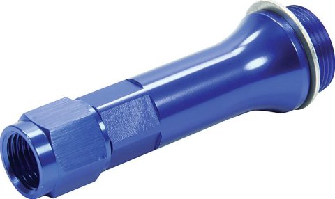 Allstar Performance Aluminum Carburetor Fittings ALL50890 Inlet Fitting, Long Style, Aluminum, Blue Anodized, 7/8-20 in. Male Threads, -6 AN Female Threads, Holley, Each