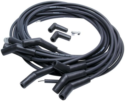 Allstar Performance Universal Spark Plug Wires ALL81361 Wire Sets, Universal, 8mm, Male/HEI, Black, Eight 135 Degree, Spiral Core, V8, Set