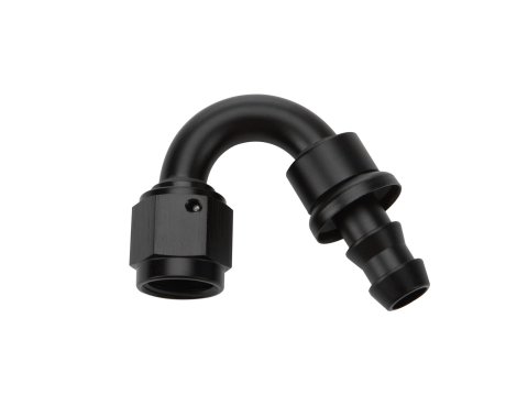 Allstar Performance Hose Ends ALL49472 End Pushlock Black Aluminum 150 Deg Elbow -6