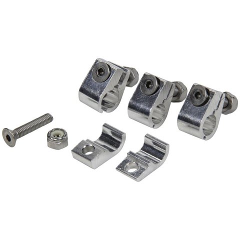 Allstar Performance Universal Line Clamps ALL18323 Hose Mounting Clamps, Aluminum, Natural, 3/8 in. Diameter Hole, Set of 4