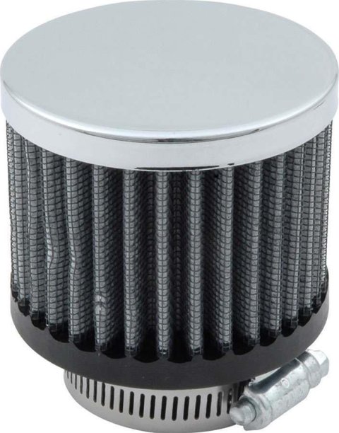 Allstar Performance Valve Cover Breathers ALL36202 Breather, Clamp-On, Round, Steel/Rubber, Chrome/Black, 1 1/2 in. Diameter, Each