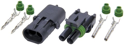 Allstar Performance Weatherpack Connectors ALL76266 Weather Pack Wiring Connector, 2-Wire, Male, Female, Each