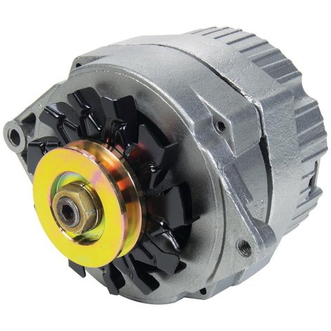 Allstar Performance GM Single Wire Alternators ALL80500 Alternator, One Wire, Internal Regulator, 63 Amp, Natural, GM, V-Belt, Each