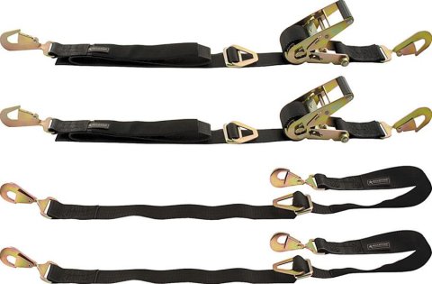 Allstar Performance Race Car Tie-Down Kits ALL10209 Tie Down Straps, Axle Combo Straps, Axle Tie Back Straps, Nylon, Black, 2 in. Width, 8 ft. Length, 1,660 lbs. Working Load Rating, Kit