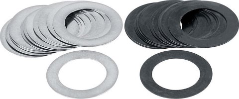 Allstar Performance Spark Plug Indexing Shims ALL96505 Shims, 60 degree, 90 degree, 14mm Flat Seat Plug, Aluminum, Set of 24