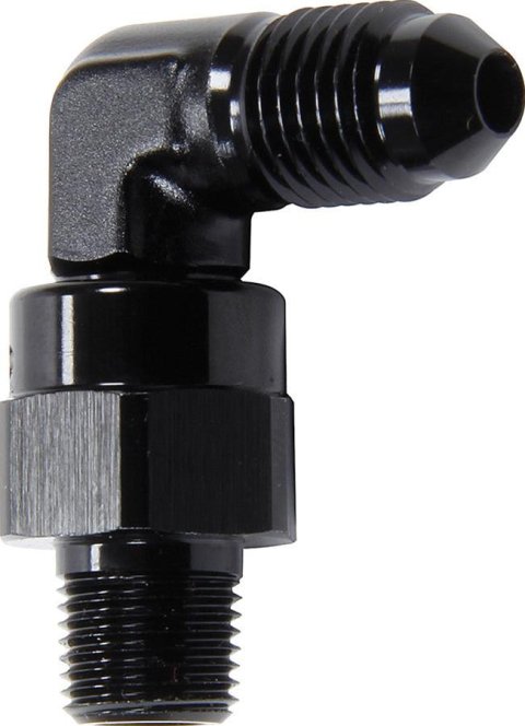 Allstar Performance AN to NPT Adapter Fittings ALL50109 and Adapters, To Fittings, 90 degree, Aluminum, Black, -4 Male AN, 1/8 in. Male NPT, Each