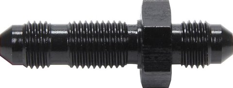 Allstar Performance Bulkhead Fittings ALL49610 Fitting, Bulkhead, Aluminum, Black Anodized, Straight, -3 AN, Male Threads, Each