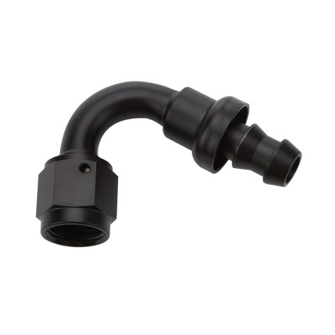 Allstar Performance Hose Ends ALL49466 End Pushlock Black Aluminum 120 Deg Elbow -16