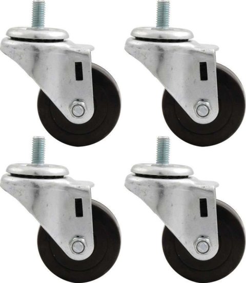 Allstar Performance Heavy-Duty Cradle Wheel Kits ALL10164 Engine Wheels, Rubber, 3 in. Diameter, Set of 4