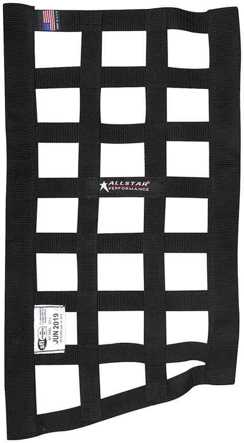 Allstar Performance Loop-Style Window Nets ALL10291 Net, Loop Style, Black, Polypropylene, Ribbon, Square, 11 in. x 21 in., Each