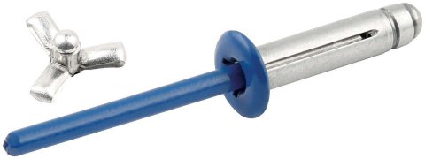 Allstar Performance Tri-Fold Rivets ALL18083 Blind Rivet, Tri-Fold, Aluminum, Chevron Blue, 3/16 in. Diameter, 0.125 to 0.375 in. Range, Set of 250