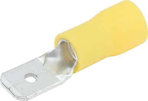 Allstar Performance Terminal Connectors ALL76057 Electrical Wiring Connectors, Tin Plated Copper, 1/4 in. Stud Spade, Male, PVC Insulated, 10-12 Gauge, Set of 20