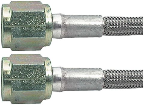 Allstar Performance Braided Steel Lines ALL46310-21 Brake Lines, Stainless Steel, -4 AN, Straight, Female Threads, 21.00 in. Length, Each