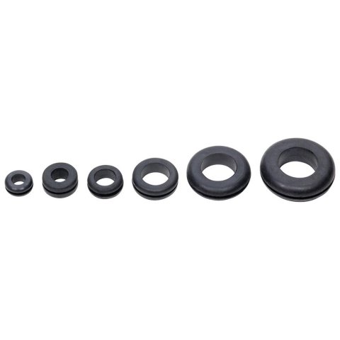 Allstar Performance Grommets ALL18360 Grommet Assortment, Rubber, Black, Set