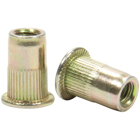 Allstar Performance Threaded Inserts ALL19461 Nutsert Inserts, 10-24 Thread Size, 5/16 in. Hole Size, Steel, Zinc Plated, Set of 10