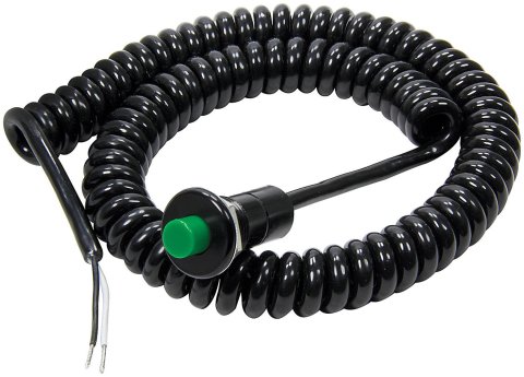 Allstar Performance Spiral Corded Momentary Buttons ALL80180 Switch, Button, Plastic, Small Green Push Button, Each