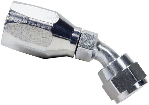 Allstar Performance Power Steering Hose Ends ALL48272 End, End, -6 AN, Reusable Swivel, 45 Degree, Steel, Zinc, Each