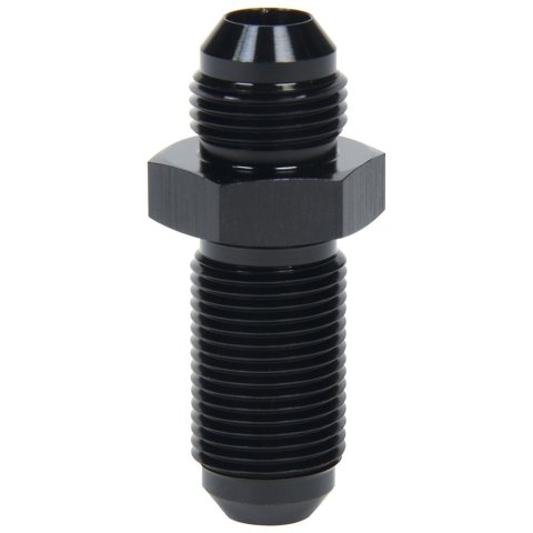 Allstar Performance Bulkhead Fittings ALL49615 Fitting, Bulkhead, Aluminum, Black Anodized, Straight, -12 AN, Male Threads, Each