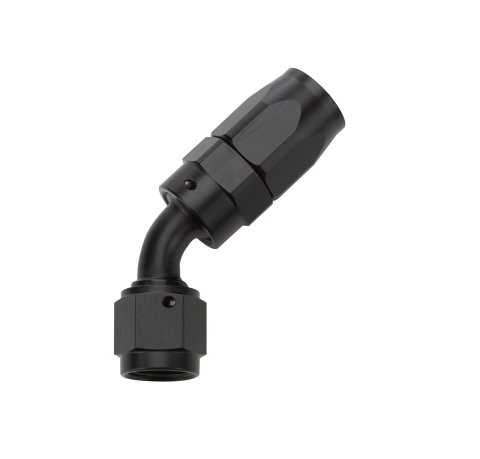 Allstar Performance Hose Ends ALL49332 Fitting, End, 45 Degree, -6 AN to -6 AN Female, Aluminum, Black, Each