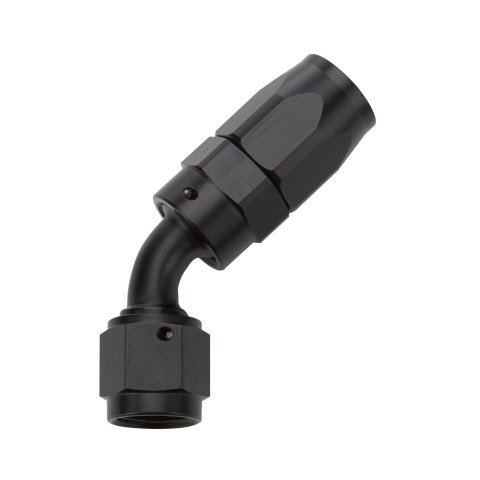 Allstar Performance Hose Ends ALL49335 Fitting, End, 45 Degree, -12 AN to -12 AN Female, Aluminum, Black, Each