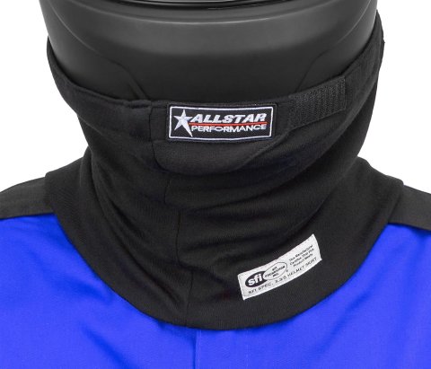Allstar Performance Helmet Skirts ALL929313 Skirt, SFI 3.3/5 Approved, Multi Layer, Flame-Retardant, Aramid/Cotton Blend, Black, Hook and Loop Closure, Each