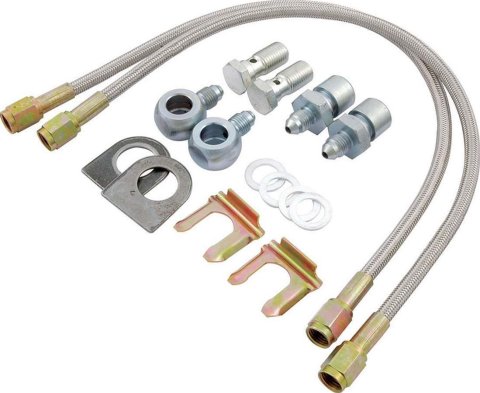 Allstar Performance Brake Line Hose Kits ALL42025 Kit, Metric, Two 15 in. Length Hoses, GM, Kit