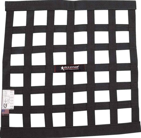 Allstar Performance Ribbon-Style Window Nets ALL10280 Net, Black, Polypropylene, Ribbon, Square, 18 in. x 18 in. x 18 in., Each