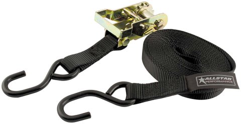 Allstar Performance Ratchet Binders ALL10182 Tie Down, S-Hook, Nylon, Black, 1 in. Width, 16 ft. Length, 1,000 lbs. Working Load Rating, Each