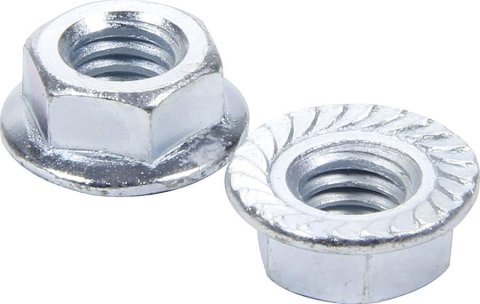 Allstar Performance Nuts ALL16041-10 serrated flange nuts, 5/16 in-18. 10-pack.