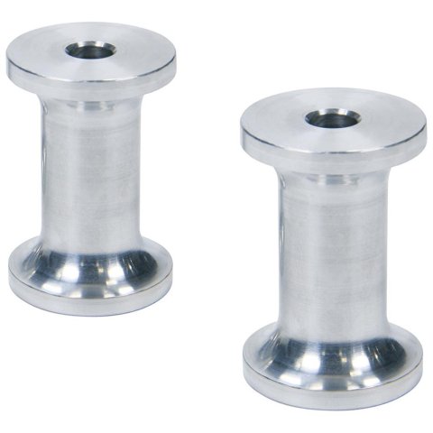 Allstar Performance Hourglass Spacers ALL18806 Spacers, Spacers, Aluminum, Natural, 1/4 in. I.D. X 1 in. O.D. X 1-1/2 in., Pair