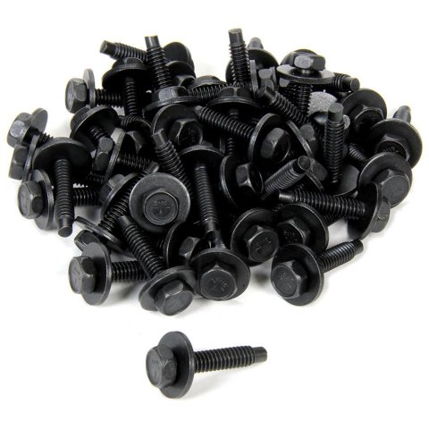 Allstar Performance Body Bolts ALL16553-50 Bolt, Steel, Black Oxide, 1/4 in.-20 Thread, 1 1/8 Length, Set of 50