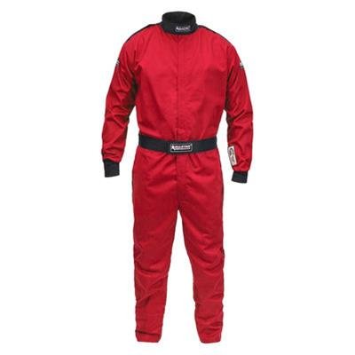 Allstar Performance Single-Layer Driving Suits ALL931073 Suit, One-Piece, Single Layer, Pyrovatex, Men's Medium Tall, SFI 3.2A/1, Red, Each