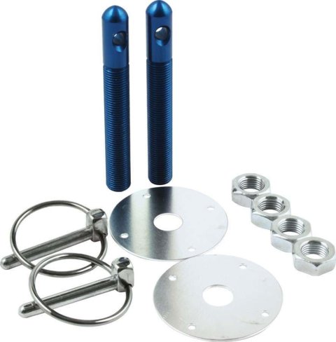 Allstar Performance Hood Pin Kits ALL18502 Pins, Torsion Pin-Style, 4.000 in. Long, 1/2 in. Diameter, Aluminum, Blue Anodized, Kit