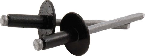 Allstar Performance Large Head Rivets ALL18168 Rivets, Blind Rivets, 3/16 in. Rivet, 5/8 in. Head, Steel Mandrel, Black, Set of 250