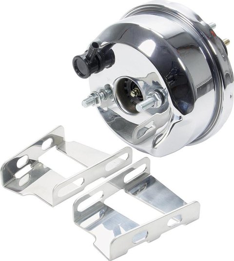 Allstar Performance Brake Boosters ALL41008 Power Booster, 7 in Single Diaph, 3-5/8 in D, Chrome, Chevy 1955-64, Each