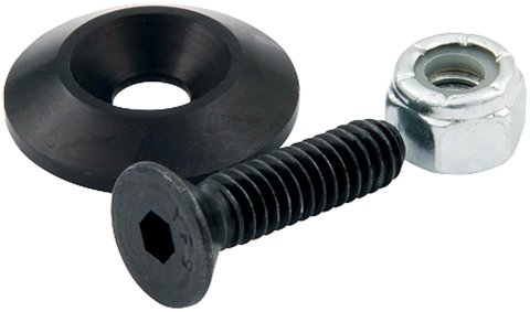 Allstar Performance Countersunk Washers ALL18633 Washers, Countersunk, Aluminum, Black Anodized, I.D. Chamfer, 0.250 in. I.D., 1.00 in. O.D., Set of 10