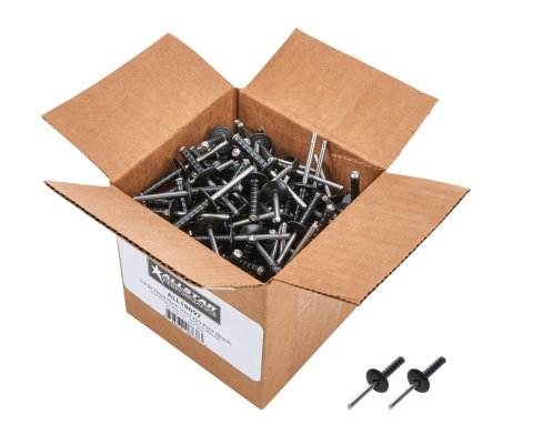 Allstar Performance Multi-Grip Rivets ALL18097 Rivets, Multi-Grip, Blind Rivet, 3/16 in. Rivet, 9/16 in. Head, Aluminum, Steel, Black, Set of 250
