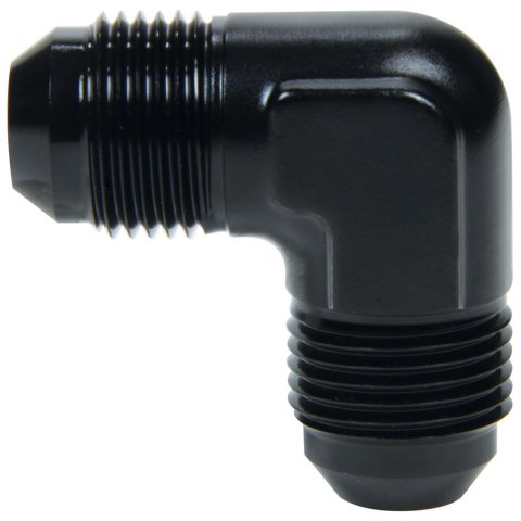 Allstar Performance AN Flare Adapter Fittings ALL49723 Fitting, Adapter, Union, Aluminum, Black Anodized, 90 Degree, -8 AN, Female Threads, Each
