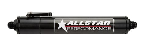 Allstar Performance Fuel Filter with Shut-Off Valves -10 AN Inlet Size ALL40198 Filter, With Valve, Inlet, Outlet, Aluminum, Black, Each
