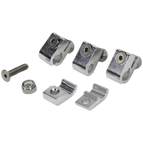 Allstar Performance Universal Line Clamps ALL18321 Hose Mounting Clamps, Aluminum, Natural, 1/4 in. Diameter Hole, Set of 4