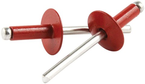 Allstar Performance Large Head Rivets ALL18164 Rivets, Blind Rivets, 3/16 in. Rivet, 9/16 in. Head, Aluminum, Red, Set of 250